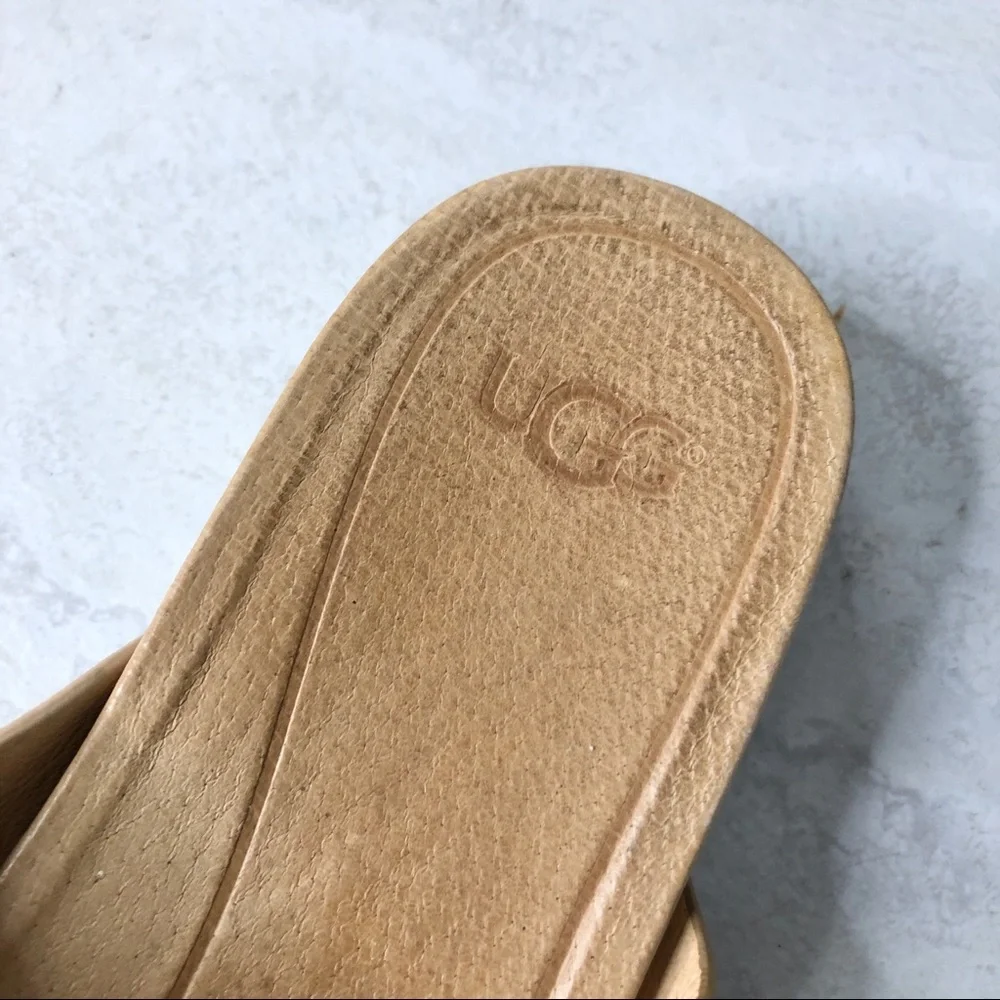 UGG Rose Gold Glitter Crisscross Slide Sandals